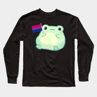 frog holding bisexual flag Long Sleeve T-Shirt